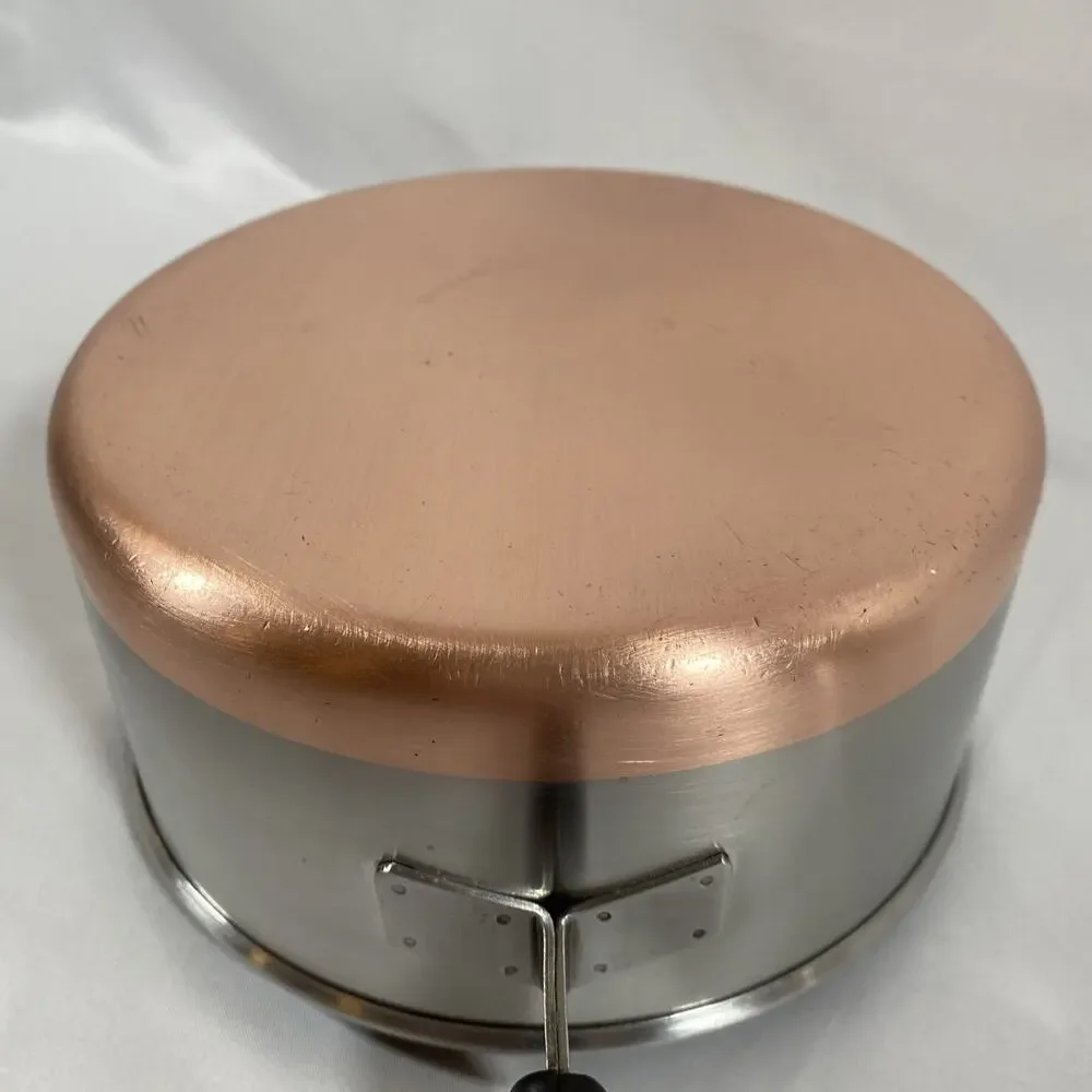 Revere Ware 2 Qt Copper Bottom SaucePan Pot & Lid Stainless Steel Pre 1968 READ